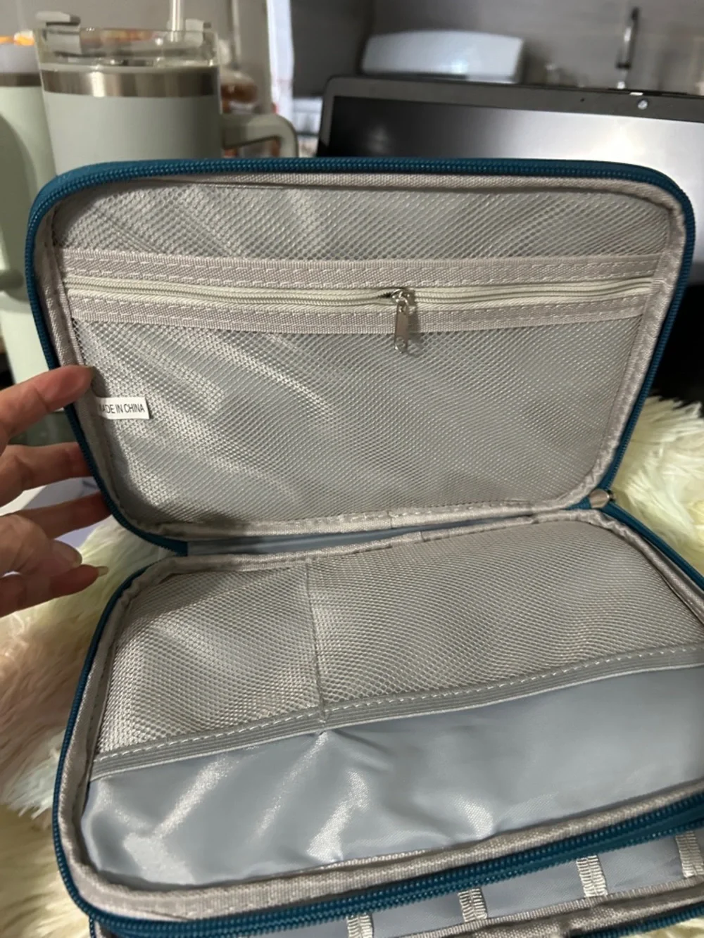 Teal Tablet Carrying Case - Protective Sleeve with Wrist Strap